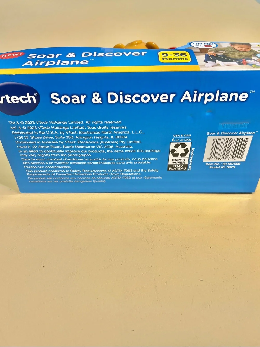 VTech Soar & Discover Airplane Interactive Learning Music Toy 9–36 Months New